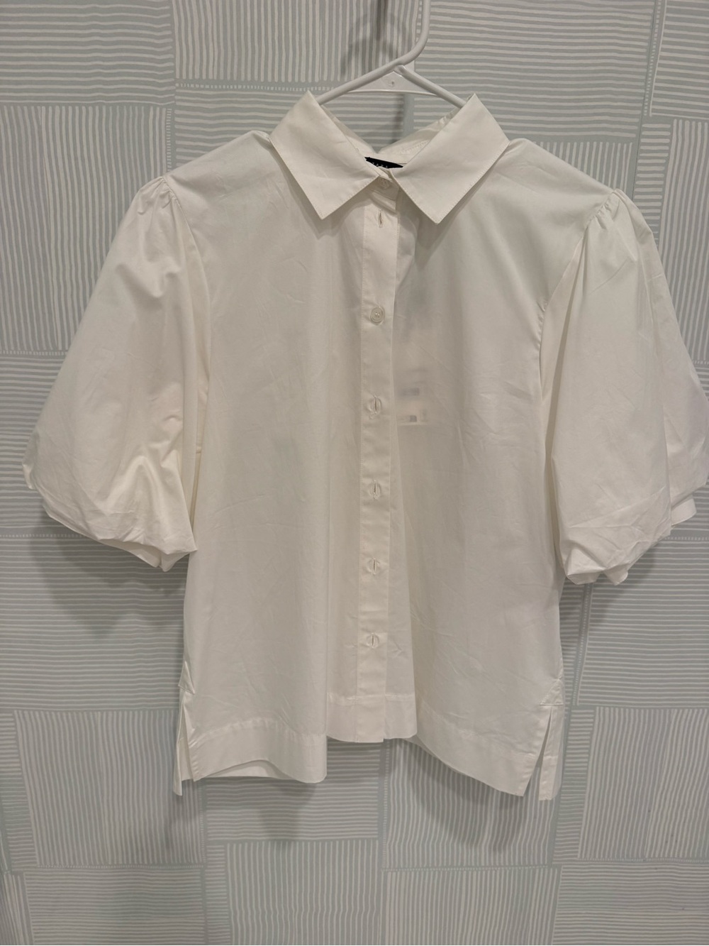 Tara Jarmon White Cotton Puff-Sleeve Blouse